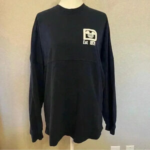 Disney World Spirit Jersey Navy Long Sleeve Crew Neck Size Small